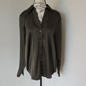 H&M Dark Green Women's Button-Down Shirt
